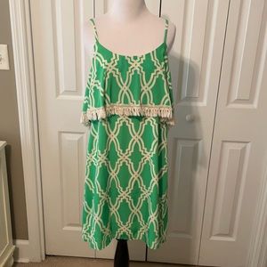 Green print sundress